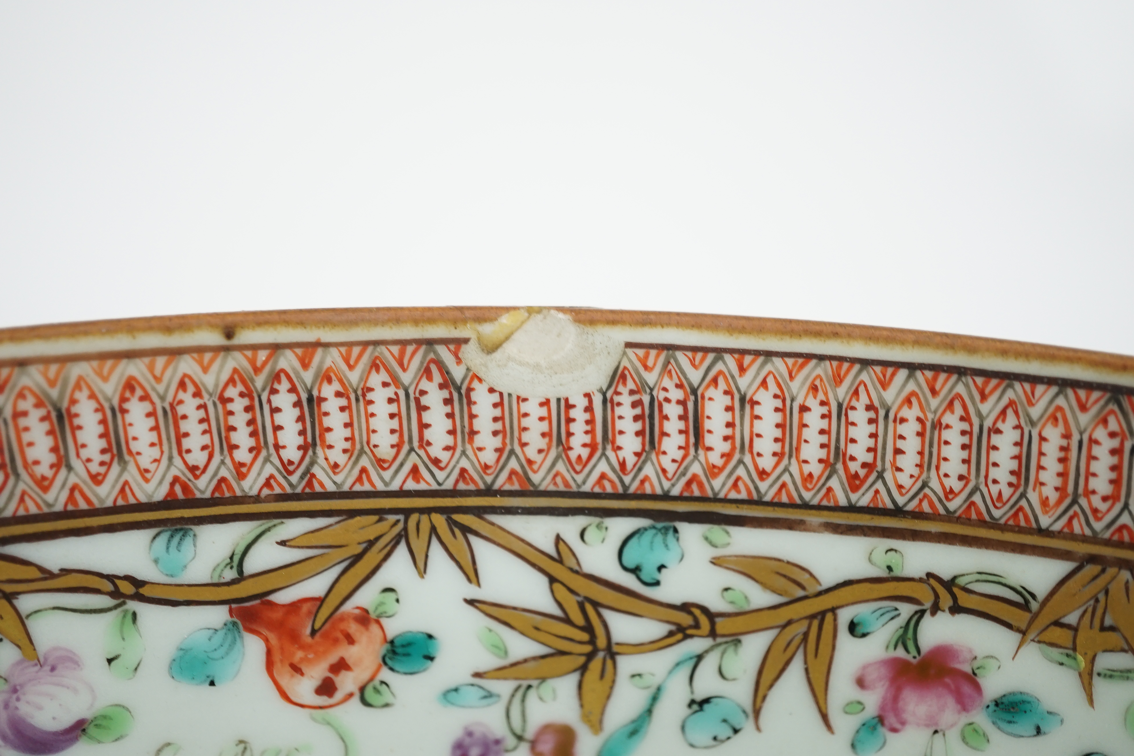 A large Chinese famille rose punch bowl, Qianlong period
